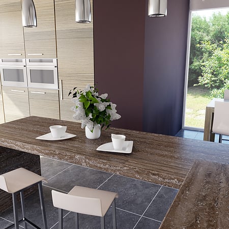 Blat bucatarie Kronospan K213 RS, structurat, Tivoli inchis , 4100 x 600 x 38 mm