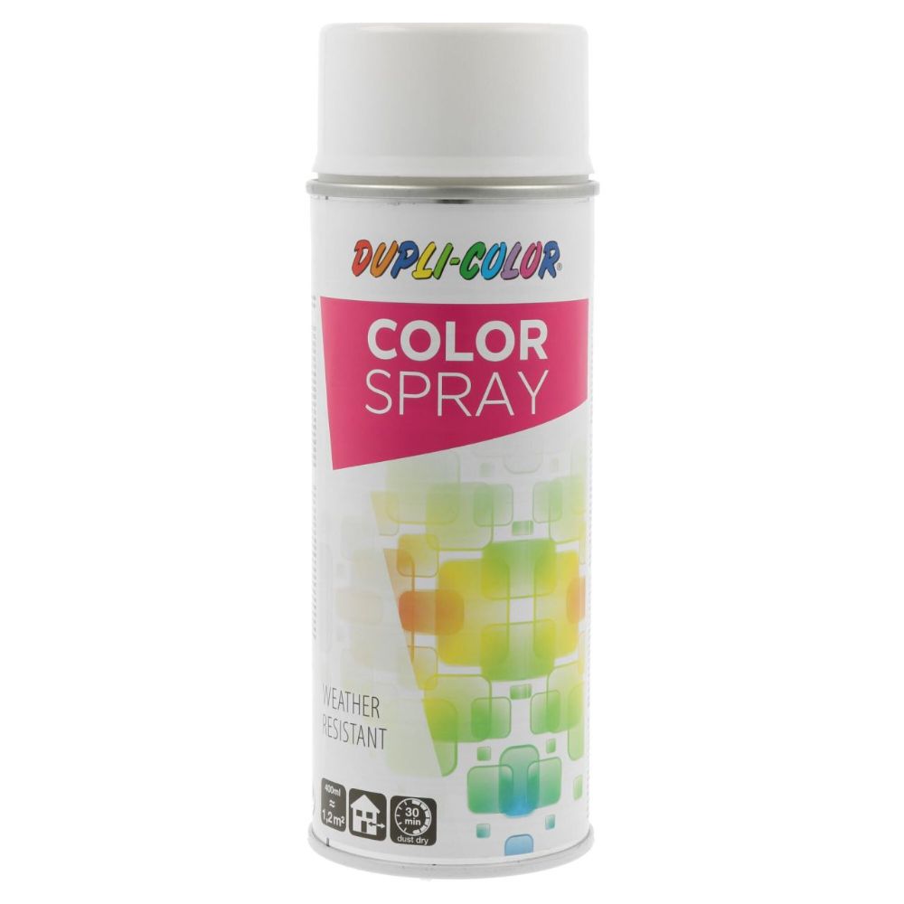 Vopsea spray universala Dupli-Color, alb RAL 9010, lucios, interior/exterior, 400 ml 400