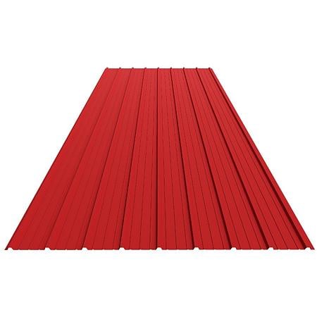 Tabla cutata zincata G10, rosu RAL 3011, inaltime cuta 10 mm, 2000 x 910 x 0.35 mm