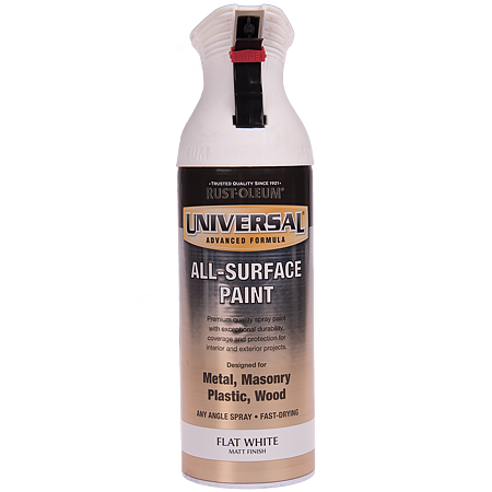 Vopsea spray universala Rust-Oleum, alb, mat, interior/exterior, 400 ml