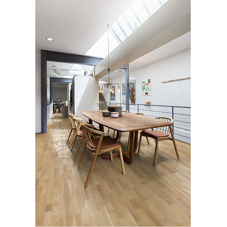Parchet triplustratificat Karelia, decor stejar Cream, mat, trilamelar, grosime 13 mm, 2266 x 188 mm
