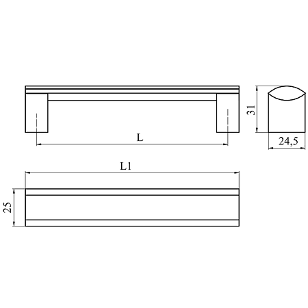 Maner AA329B 320 mm, aluminiu mat