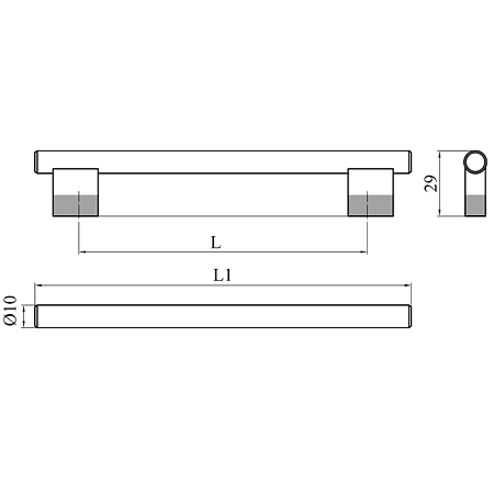 Maner AA324 192 mm, aluminiu mat