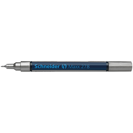 Marker permanent Schneider, varf subtire, 0.8 mm, cu vopsea argintie