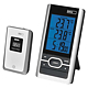 Statie meteo digitala Emos E0107, wireless, exterior/interior, senzor de exterior, functie de memorie, plastic, negru/gri, 25 × 82 × 152 mm