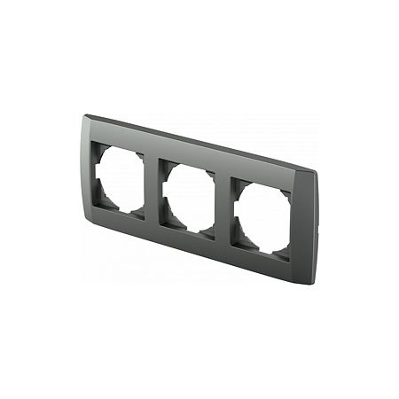 Rama decorativa tripla TEM, Logiq, 3 module, plastic, antracit