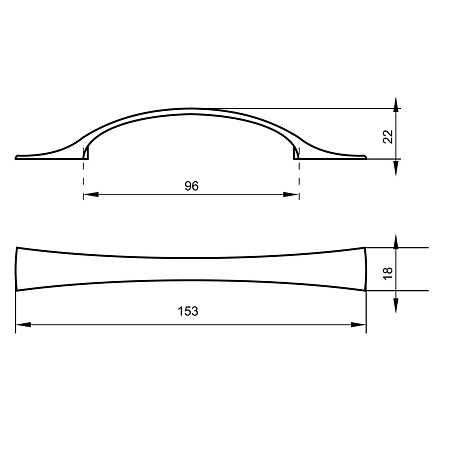 Maner Sulun, metalic, 96 mm, cromat