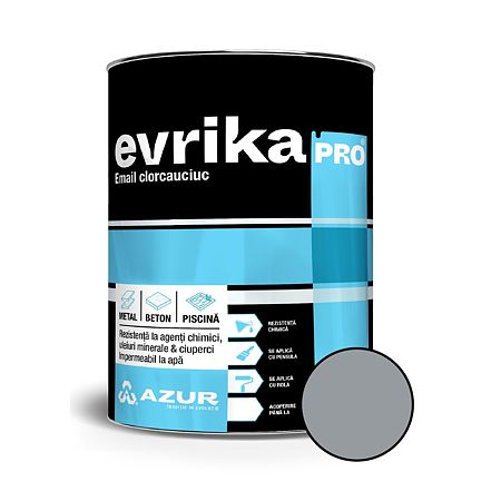 Email metal / beton / piscina Clorcauciuc Evrika Pro, exterior, gri, 20 kg  