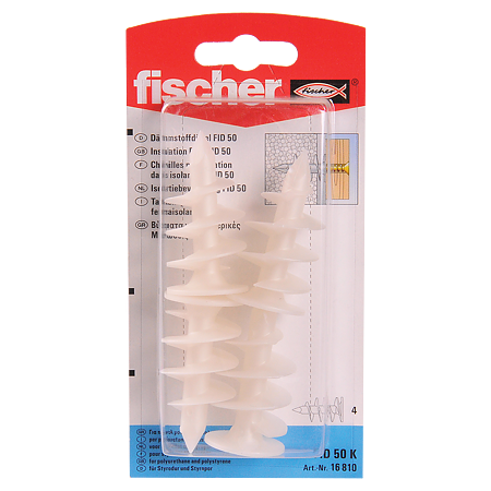 Diblu din plastic, Fischer FID, 50 mm, 4 buc