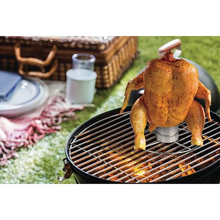 Dispozitiv grill pentru pui BBQ Collection, otel inoxidabil, 20 cm diametru, 10 cm inaltime
