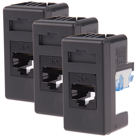 Priza date RJ45 UTP cat 5E System, Gewiss GW21271, 1 modul, negru