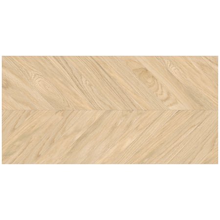 Gresie portelanata exterior/interior KAI Tilia Beige, rectificata, tip chevron, mat, decor lemn, bej, 60 x 120 cm