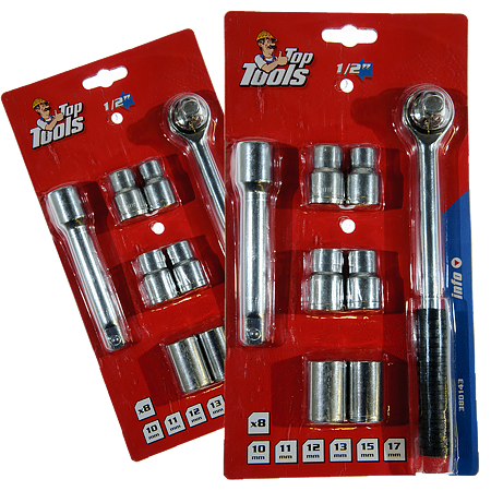 Set 8 chei tubulare, Top Tools 38D143, 1/2", 10-17 mm