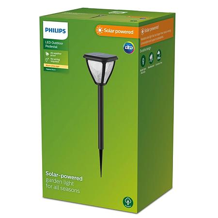 Stalp iluminat Philips Solar Vapora, 15 W, negru, inaltime 54 cm