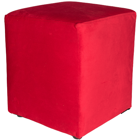 Taburet Cube tapiterie stofa rosu N9 45x37x37 cm