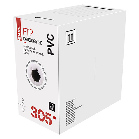 Cablu FTP cat5E Emos, 4 perechi, 24 AWG, nemufat, rola 305 m Cablu FTP cat5E Emos, 4 perechi, 24 AWG, nemufat, rola 305 m