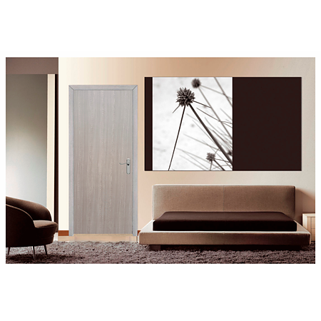 Usa interior celulara Pamate M050, model plina, reversibila, MDF, gri, toc fix, 200 x 80 cm x 3.5 cm