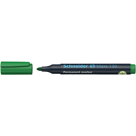 Marker permanent Schneider, varf rotund, 3 mm, cu vopsea verde