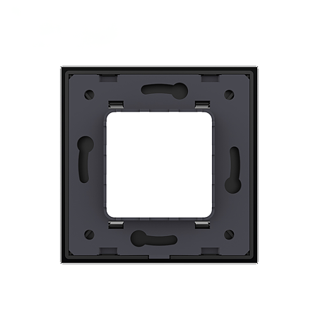 Rama priza simpla Livolo VL-P7E-2W, sticla securizata, negru