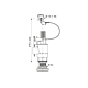Mecanism WC incastrat Wirquin, cu dubla actionare,3/6 litri, buton negru, cu flotor lateral, racord 2 1/2", plastic