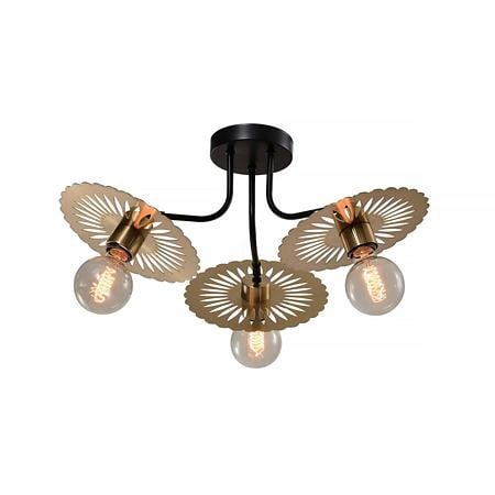 Candelabru Dragon 3, 3 x E27, alama satinata, negru