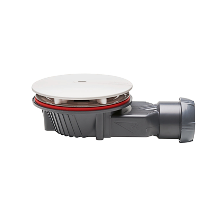 Sifon cadita dus / pardoseala Wirquin SlimPlus extra plat h=40 mm, corp ABS, anti miros, filtru de par, iesire Ø40 mm, debit 34 l/min, alb mat, 187 x 60 x Ø118 mm