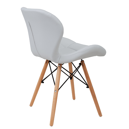 Scaun bucatarie / living Eliza, tapitat, piele ecologica, cadru de lemn, alb, max. 110 Kg., 73 x 47 cm