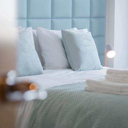 Panou decorativ tapitat, Kids Baby Blue, patrat, 300 x 300 x 37 mm