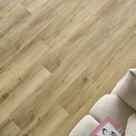 Pardoseala SPC 5,3 mm Afirmax Legnar Acustic stejar Tucson, impermeabila, substrat fonoizolant inclus, nuanta medie, clasa de trafic 33, clic 5G, 1220 x 229 mm