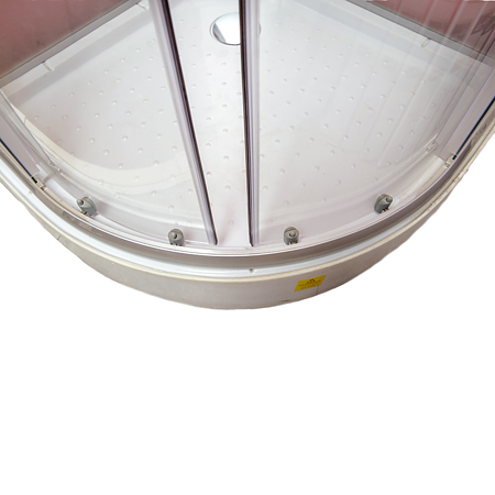 Cabina dus inchisa Sanotechnik Rio, aluminiu, semirotunda, grosime 0.5 cm, 90 x 90 x 203 cm