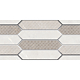 Faianta decorativa Fresno HL 22183-RM-2, glazurata, rectificata, lucios, model geometric in relief, insertii metalice, bej si crem 30 x 60 cm
