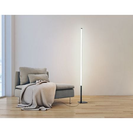 Lampadar Picacha, LED, aluminiu si otel, negru, 14 W, 20 x 20 x 150 cm