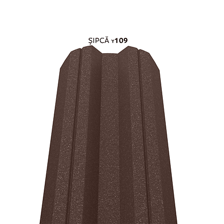 Sipca metalica gard Y109, maro RAL 8017, mat structurat, 0.4 mm, 86 x 1700 mm