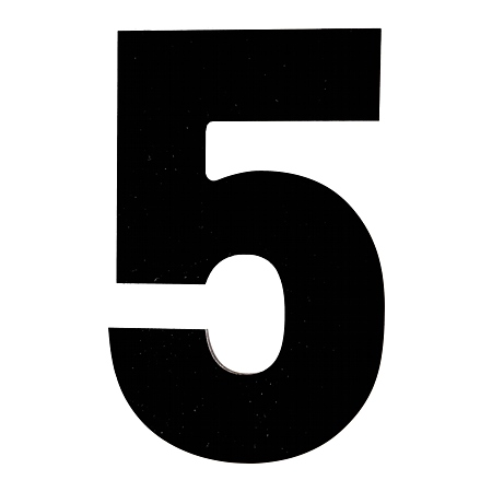 Numar 5 cu distantier, 8.5 x 13.5 cm