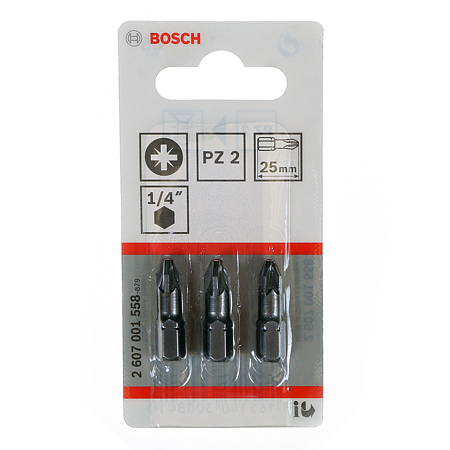 Set 3 biti Bosch PZ2, 25 mm