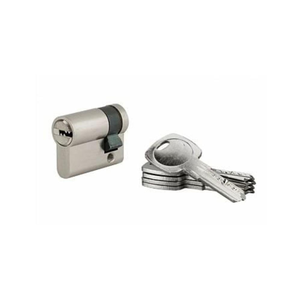 Butuc usa intrare TIGER 6, nichelat, 5 chei reversibile, 30 x 10 mm
