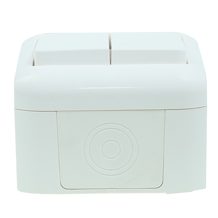 Intrerupator dublu Forix Legrand 782362, montaj aplicat IP44, alb