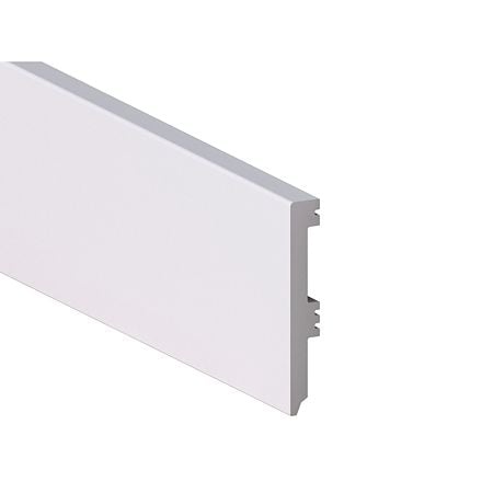 Plinta pardoseala Rubin 80, polimer dur, rezistenta la apa, alb, 2200 x 80 x 12 mm