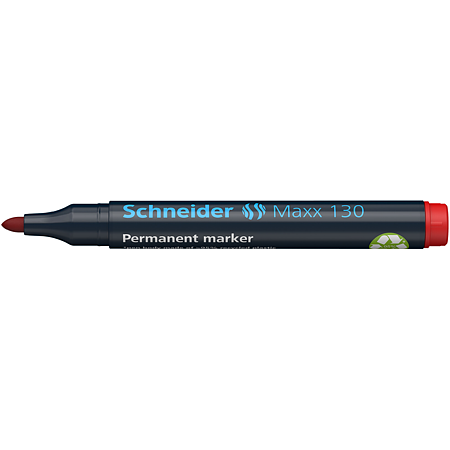 Marker permanent Schneider 130, varf rotund, 3 mm, cu vopsea rosie