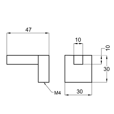 Buton FA 26169, aluminiu, 47 x 30 mm, crom