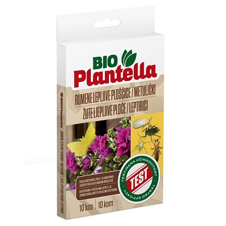 Placi galbene adezive Bio Plantella, fluturasi, 10 bucati/cutie