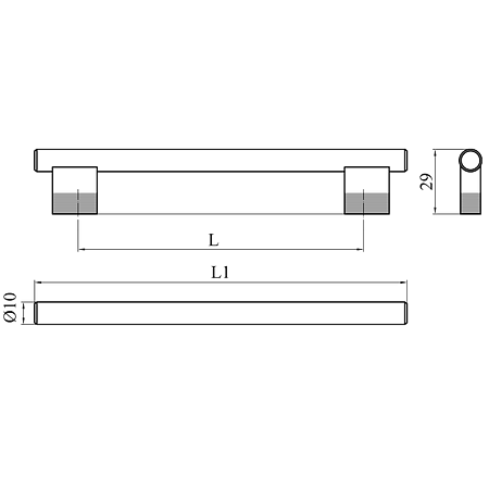 Maner AA324 160 mm, aluminiu mat