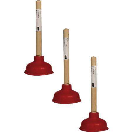 Pompa manuala pentru desfundare Wirquin, lemn-cauciuc, rosu, 11 cm