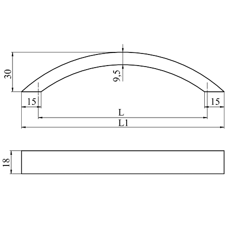 Maner AA667 224 mm, aluminiu mat