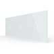 Intrerupator 3 x simplu Livolo VL-P701/01-4W, sticla securizata, alb