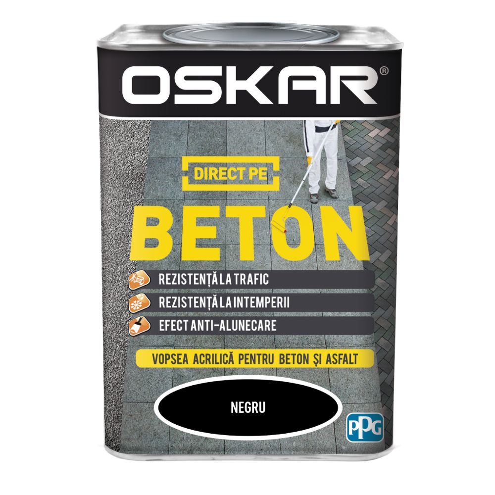 Email Oskar Direct pe beton, negru, interior/exterior, 0,75 L