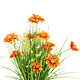 Aranjament decorativ flori de camp artificiale, portocaliu, 70 cm
