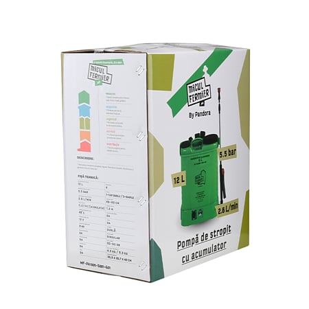 Pompa de stropit Micul Fermier Pandora, acumulator, verde, 12 l