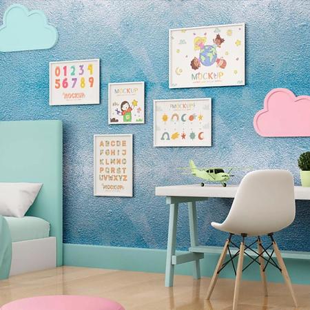 Pachet vopsea decorativa Magic Efect Kids, bleu, 1 + 1 + pensula