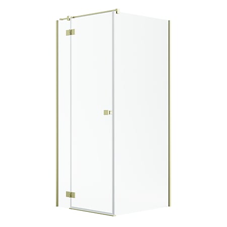 Cabina dus Radaway Essenza Brushed Gold KDJ, culisant, sticla 6 mm, Easy Cleen, 90 x 90 X 200 cm